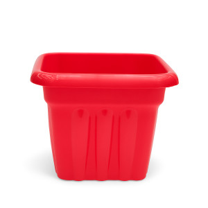 Bright Red Square Plastic Planter