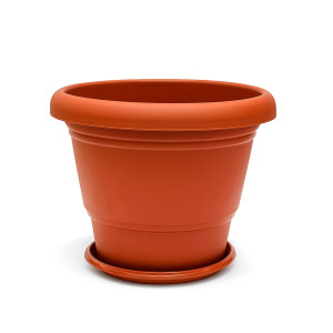 Terracotta Plastic Stepped Planter Set