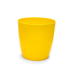 Sleek Glossy Yellow Round Pot